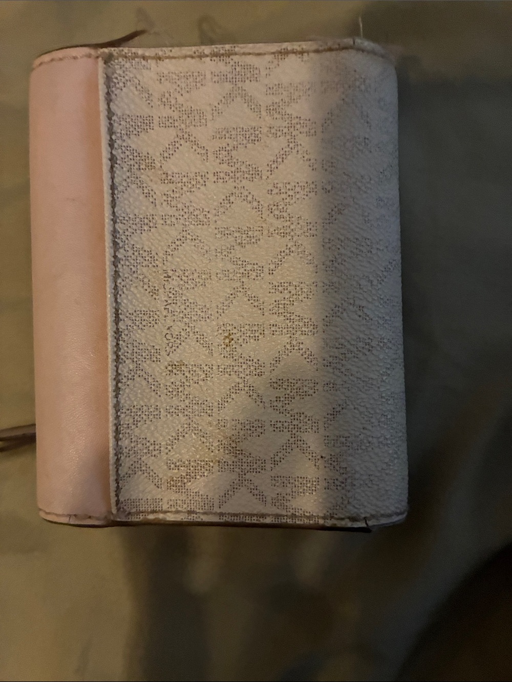 Michael Kors Pink and White Signature Compact Wallet